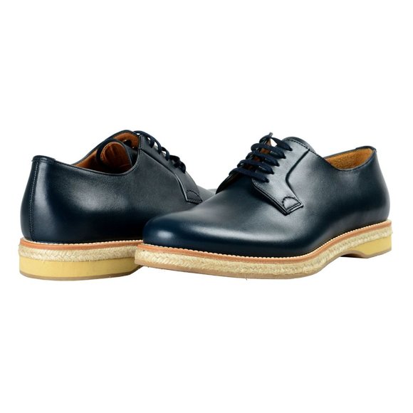 Prada Men's Blue Leather Casual Oxfords Shoes - Picture 8 of 8